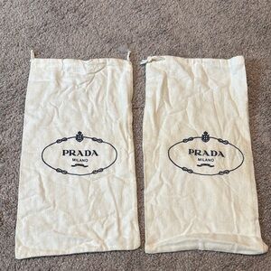 Prada Cream Dust Bags - set of 2